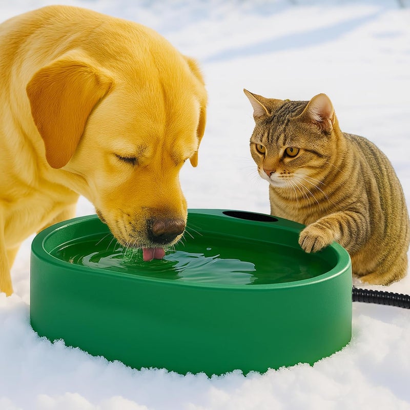 Higoro Heated Water Bowl for Dog Cat, Outdoor Warming Dog Bowl with Chew Resistant Power Cord, Waterproof Heat Pet Bowl Smart Heating in Winter Antifreeze for Dog Cat Chicken Duck, 125 fl oz (Teal Blue) - Image 1